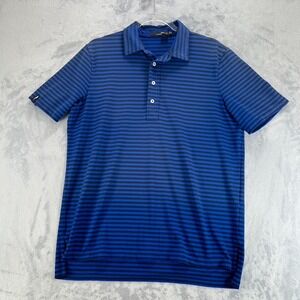 RLX Ralph Lauren Shirt Men's M Blue Striped Golf Polo  RN 41381